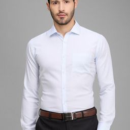 Park Avenue Slim Fit Textured Self Design Cotton Formal Shirt-image-90