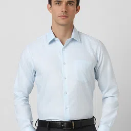 Van Heusen Men Speread Collar Solid Cotton Slim Fit Formal Shirt-image-75