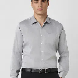 Van Heusen Men Spread Collar Micro Checked Cotton Formal Shirt-image-81
