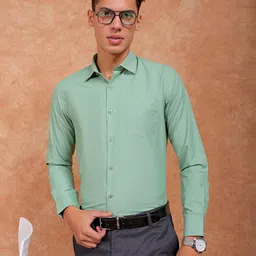 the indian garage co. x luxe Luxe by TIGC Slim Fit Spread Collar Opaque Cotton Formal Shirt-picture-22