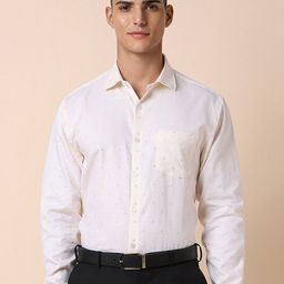 Allen Solly Slim Fit Micro Ditsy Printed Spread Collar Formal Pure Cotton Shirt-image-55