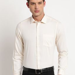 Turtle Modern Slim Fit Self Design Textured Pure Cotton Formal Shirt-image-85
