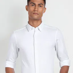 Arrow Slim Fit Micro Disty Printed Formal Shirt-picture-10