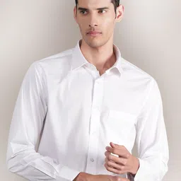 Cantabil Men Spread Collar Solid Cotton Formal Shirt-picture-1