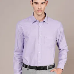 Cantabil Men Spread Collar Solid Cotton Formal Shirt-picture-3