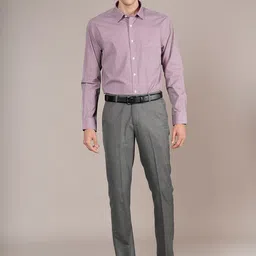 Cantabil Men Spread Collar Micro Ditsy Printed Cotton Formal Shirt-image-56