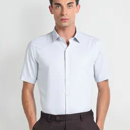 Arrow Geometric Patterned Cotton Opaque Formal Shirt-image-24