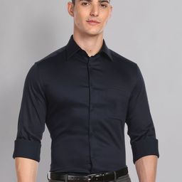 AD By Arvind Spread Collar Polycotton Opaque Formal Shirt-image-24