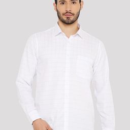 Maharaja India Slim Fit Windowpane Checked Casual Shirt-image-11