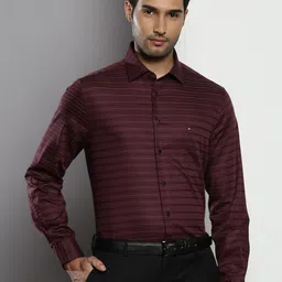 Tommy Hilfiger Standard Striped Pure Cotton Formal Shirt-image-76