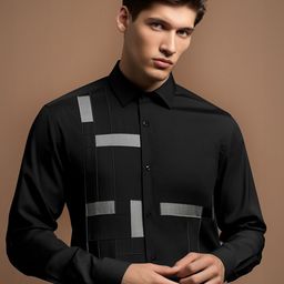HE SPOKE Smart Tailored Fit Colourblocked Cotton Semiformal Shirt-image-22