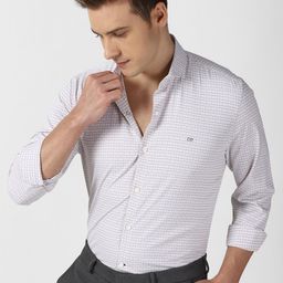 Peter England Slim Fit Micro Ditsy Printed Spread Collar Formal Shirt-image-55