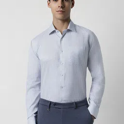 Van Heusen Slim Fit Micro Checked Pure Cotton Formal Shirt-image-24
