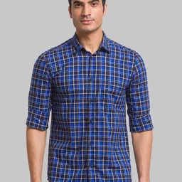 Parx Slim Fit Tartan Checked Pure Cotton Casual Shirt-image-15