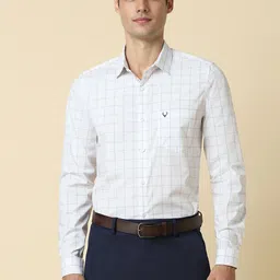 Allen Solly Slim Fit Windowpane Checked Formal Shirt-image-91