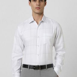 Van Heusen Men Spread Collar Buffalo Checked Cotton Slim Fit Formal Shirt-image-73