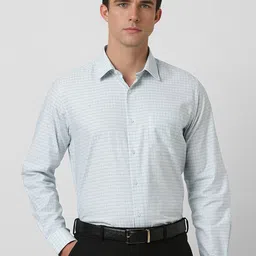 Van Heusen Men Spread Collar Micro Checked Cotton Formal Shirt-image-45