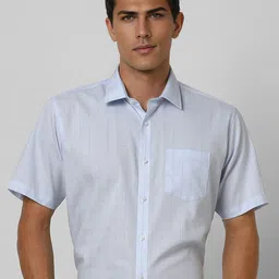 Van Heusen Men Spread Collar Checked Cotton Slim Fit Formal Shirt-picture-30