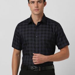 Van Heusen Men Spread Collar Checked Cotton Formal Shirt-image-84