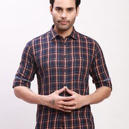 Parx Slim Fit Tartan Checked Cotton Casual Shirt-image-35