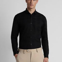 Peter England Slim Fit Checked Formal Shirt-image-88