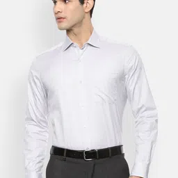 Louis Philippe Gods & Kings Men Grey Opaque Cotton Formal Shirt-image-40