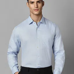 Luxure by Louis Philippe Micro Ditsy Printed Spread Collar Pure Cotton Formal Shirt-image-96