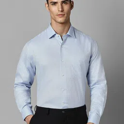Luxure by Louis Philippe Micro Ditsy Printed Spread Collar Pure Cotton Formal Shirt-image-45