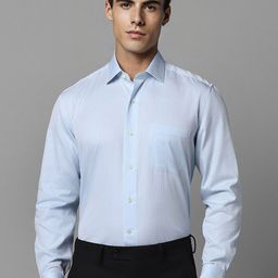 Luxure by Louis Philippe Slim Fit Micro Ditsy Printed Pure Cotton Formal Shirt-image-67