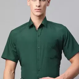 English Navy Spread Collar Slim Fit Formal Shirt-image-67