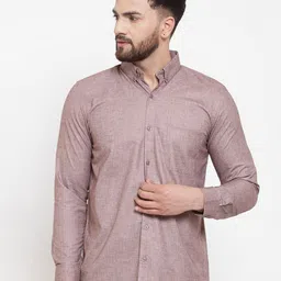 JAINISH Men Mauve Smart Slim Fit Cotton Casual Shirt-image-92