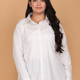 LastInch Women Solid White Cotton Shirt-17