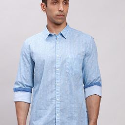 Parx Slim Fit Printed Pure Cotton Casual Shirt-image-11
