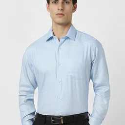 Van Heusen Men Spread Collar Micro Checked Cotton Slim Fit Formal Shirt-image-36
