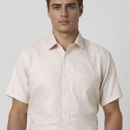 Van Heusen Men Spread Collar Micro Checked Cotton Formal Shirt-image-42