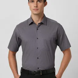 Van Heusen Men Spread Collar Geometric Printed Cotton Slim Fit Formal Shirt-image-90