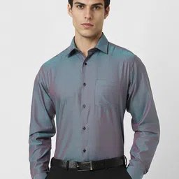 Van Heusen Men Spread Collar Micro Ditsy Printed Slim Fit Cotton Formal Shirt-image-23