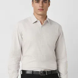 Van Heusen Men Spread Collar Micro Ditsy Printed Cotton Slim Fit Formal Shirt-image-9