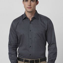 Van Heusen Men Spread Collar Micro Ditsy Printed Cotton Formal Shirt-image-44