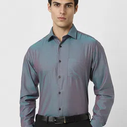 Van Heusen Men Spread Collar Micro Ditsy Printed Cotton Slim Fit Formal Shirt-picture-6