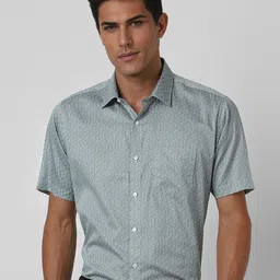 Van Heusen Men Spread Collar Geometric Printed Cotton Slim Fit Formal Shirt-image-97