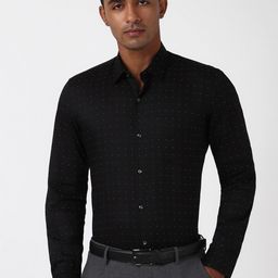 Peter England Men Micro Ditsy Printed Slim Fit Opaque Formal Shirt-image-30