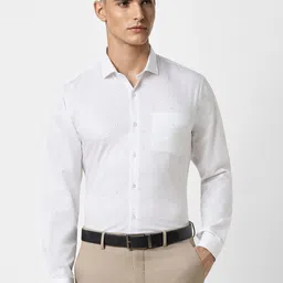 Peter England Slim Fit Cotton  Printed Formal Shirt-image-45