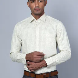 Cantabil Smart Micro Ditsy Printed Cotton Formal Shirt-image-18