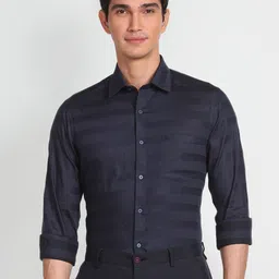 Arrow Slim Fit Horizontal Striped Pure Cotton Formal Shirt-picture-39