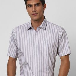 Van Heusen Men Spread Collar Vertical Striped Cotton Slim Fit Formal Shirt-image-41