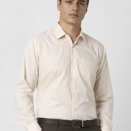 Van Heusen Men Spread Collar Vertical Striped Cotton Slim Fit Formal Shirt-image-67