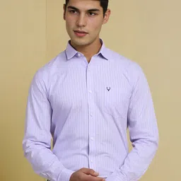 Allen Solly Men Spread Collar Vertical Striped Cotton Slim Fit Formal Shirt-picture-58