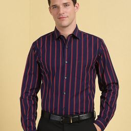 Allen Solly Men Spread Collar Vertical Striped Cotton Slim Fit Formal Shirt-picture-47