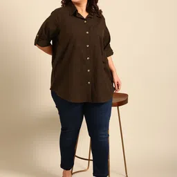 The Pink Moon Women Solid Opaque Semiformal Shirt-image-56